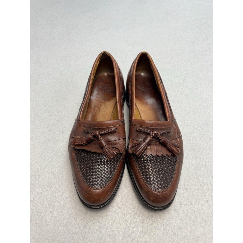 Allen Edmonds‎ Cody Shoes Mens Size 10 D Brown Leather Woven Tassel Loafers USA